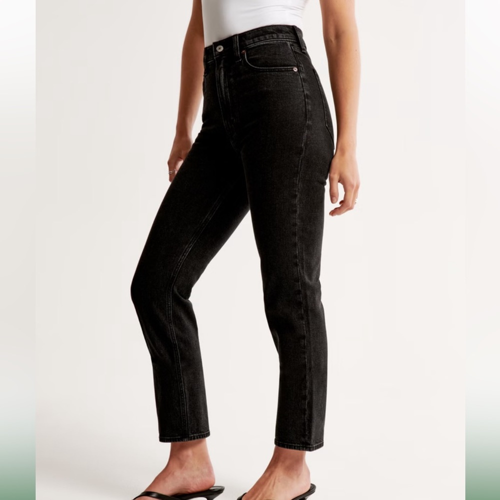 Abercrombie and fitch curve love ankle straight high rise